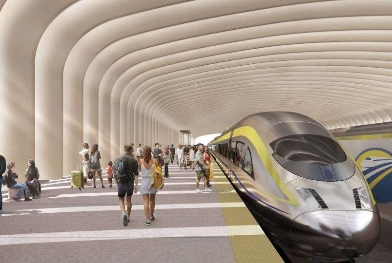 Foster + Partners показали проект новой железнодорожной линии в Калифорнии