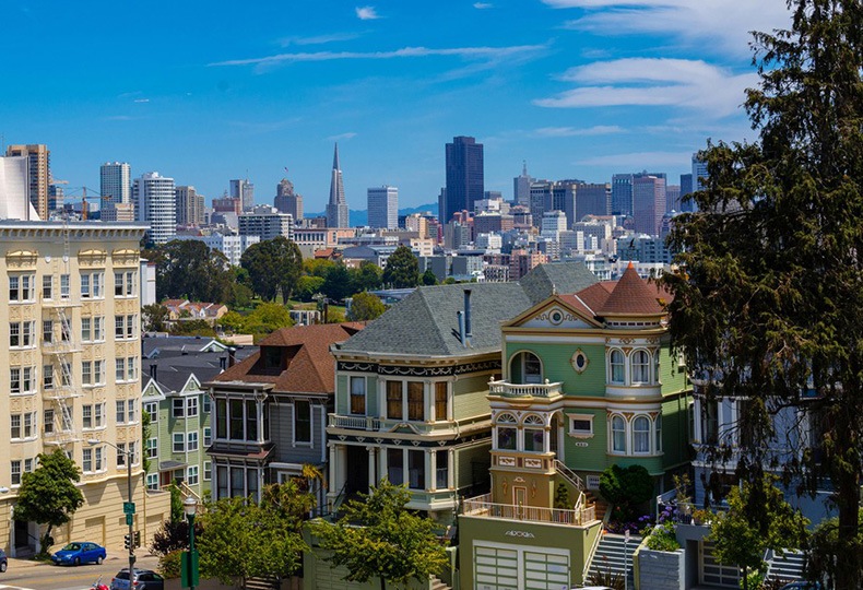 Дома в Сан-Франциско в Эдвардианском стиле. Источник: Alamy